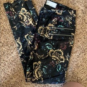 Free People Statement Skinny Moto Print Pant